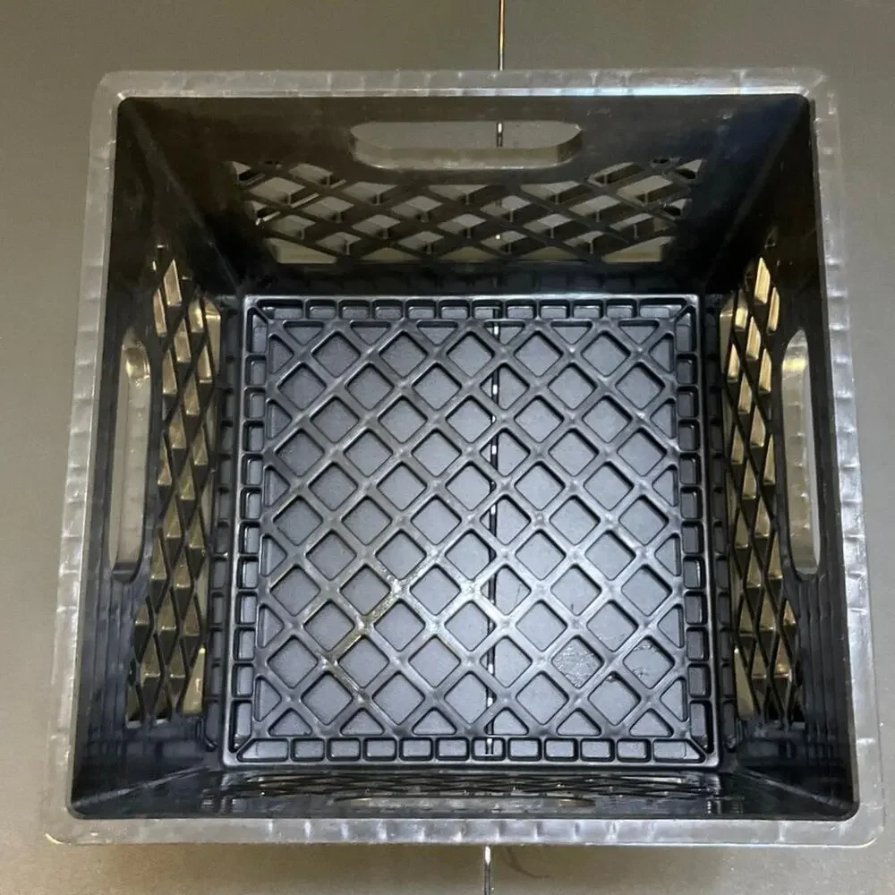 Vintage Borden Milk Crate Black Plastic Dairy Advertising Made USA 13x13